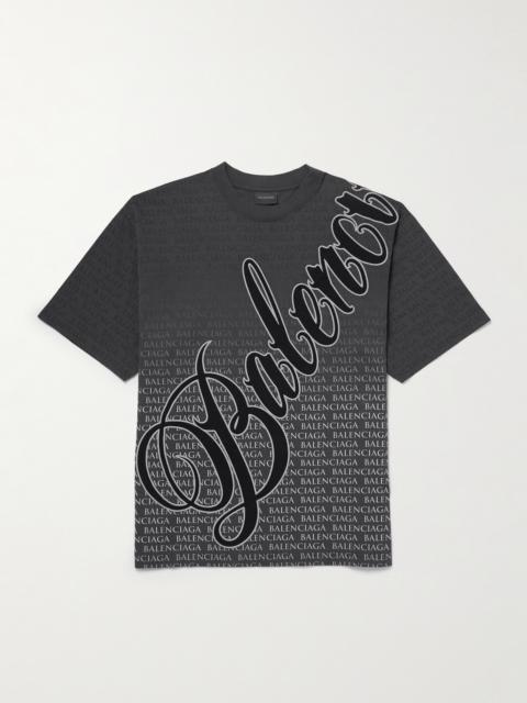 BALENCIAGA Logo-Appliquéd Printed Cotton-Jersey T-Shirt