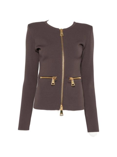 ELISABETTA FRANCHI Elisabetta Franchi Zip-detail Shoulder-pad Cardigan
