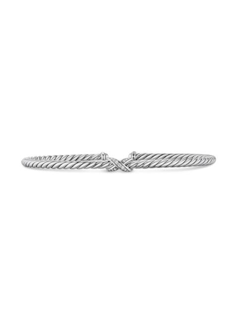 DAVID YURMAN Women's Micro Cable Flex x Bracelet in Sterling Silver - Diamond