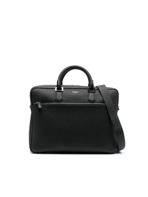 Serapian logo-print leather laptop bag