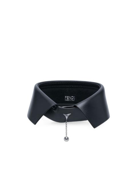 FENDI 5 Sisters leather collar necklace
