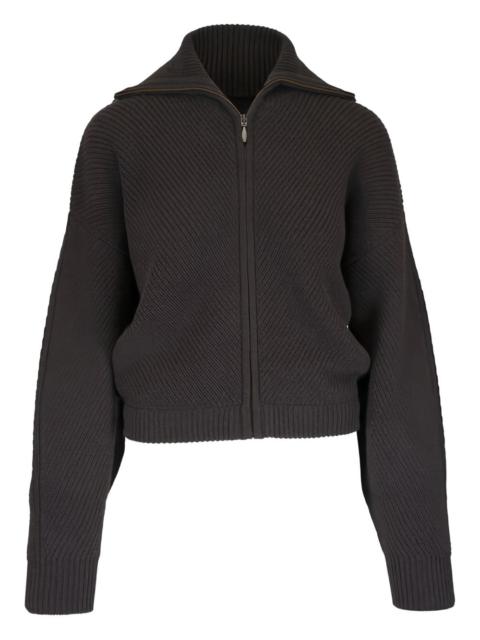 LE KASHA zip-up spread-collar cardigan