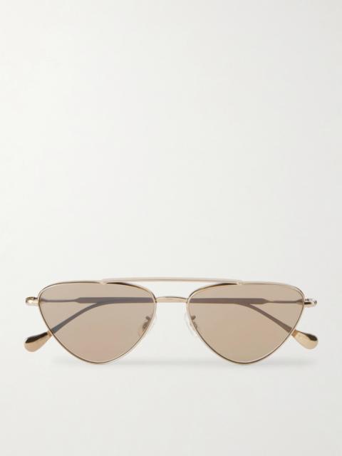 Oliver Peoples + Jil Sander Aviator-style Gold-tone Titanium Sunglasses