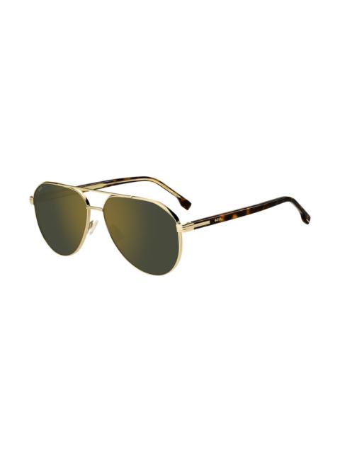 BOSS HAVANA ACETATE SUNGLASSES WITH BETA-TITANIUM TEMPLES