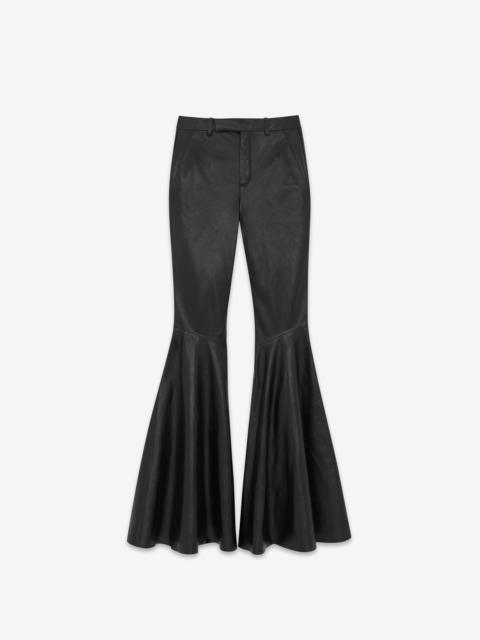 SAINT LAURENT flared pants in shiny lambskin