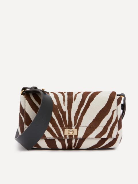 Anya Hindmarch Mortimer Cross-Body Zebra-Print Calf Hair Bag