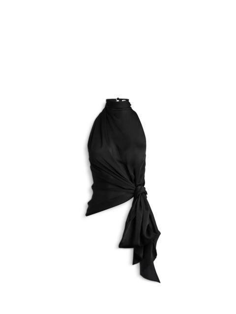 Balmain Open-back silk chiffon top