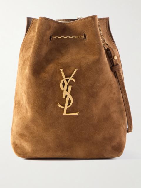 SAINT LAURENT Sintra Sport Appliquéd Suede Shoulder Bag