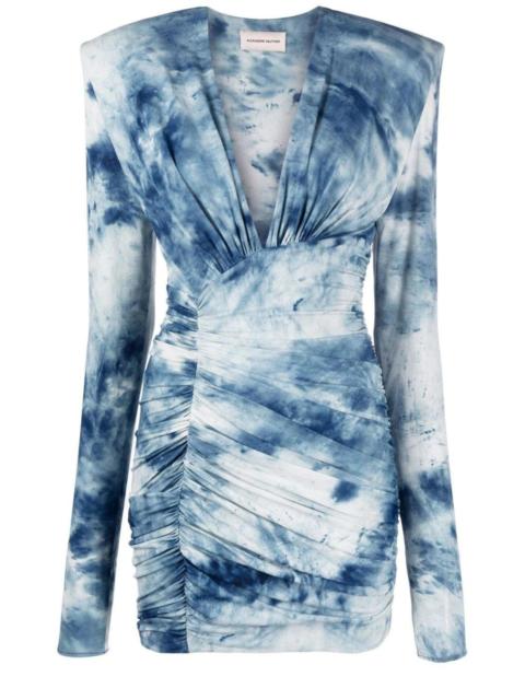ALEXANDRE VAUTHIER Tie-dye Print Ruched Mini Dress