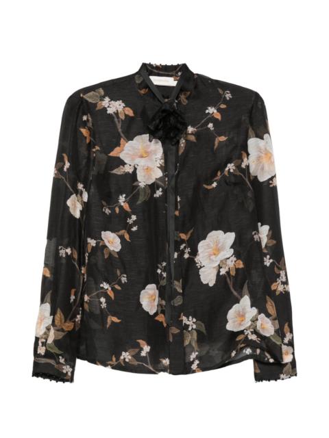 Zimmermann Ascent floral-print embellished shirt