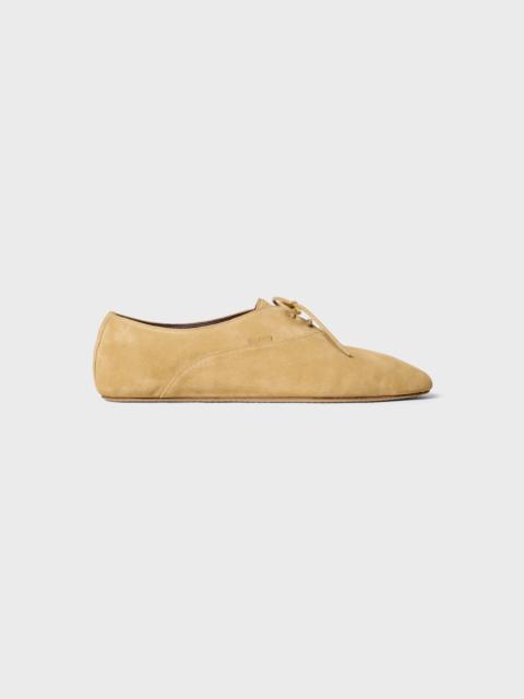 CELINE BALLET LACE-UP SHOE IN SUEDE CALFSKIN