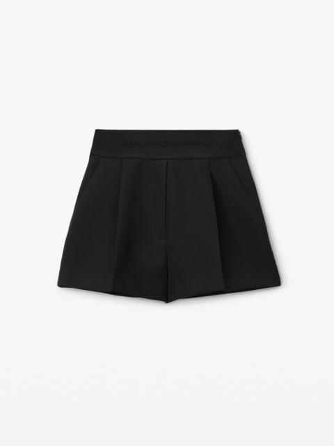 high waisted tailored short in wool