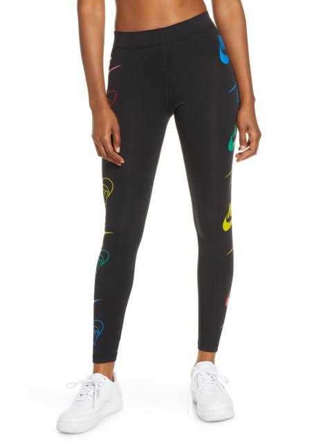 Nike Nike Sportswear Leg-A-See Women's Leggings in Black/Racer Blue at Nordstrom