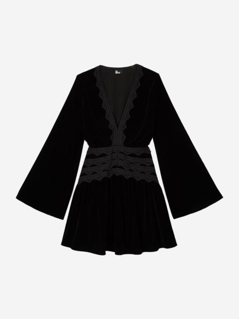 The Kooples SHORT BLACK VELVET DRESS