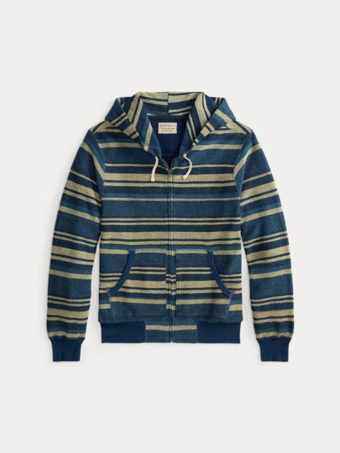 RRL by Ralph Lauren Indigo Striped Reverse-Terry Hoodie