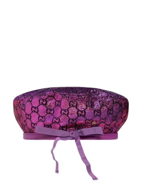 GUCCI Monogram Metallic Effect Beret