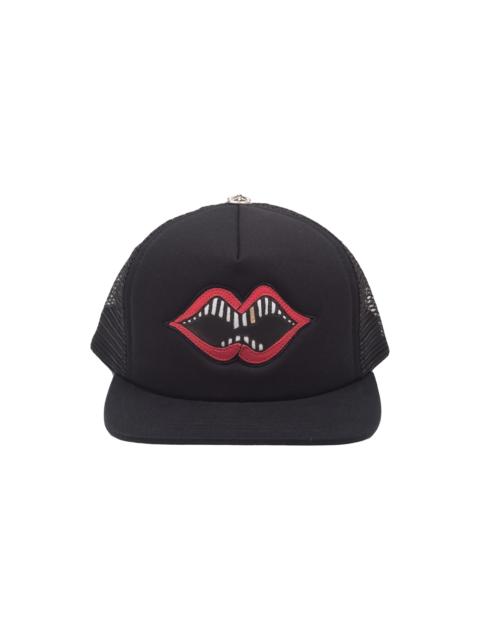 Chrome Hearts Leather Chomper Patch Trucker Hat "Black" CHRM1463