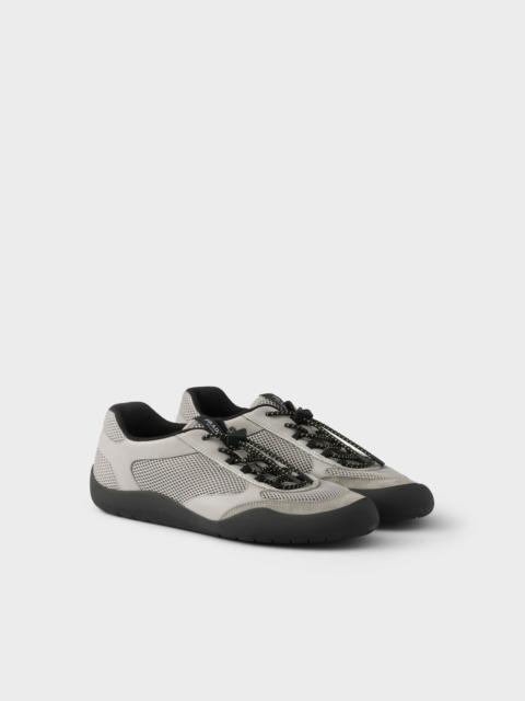 Prada Speedrock leather and mesh fabric sneakers
