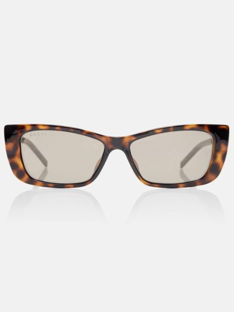 GUCCI Embellished rectangular sunglasses