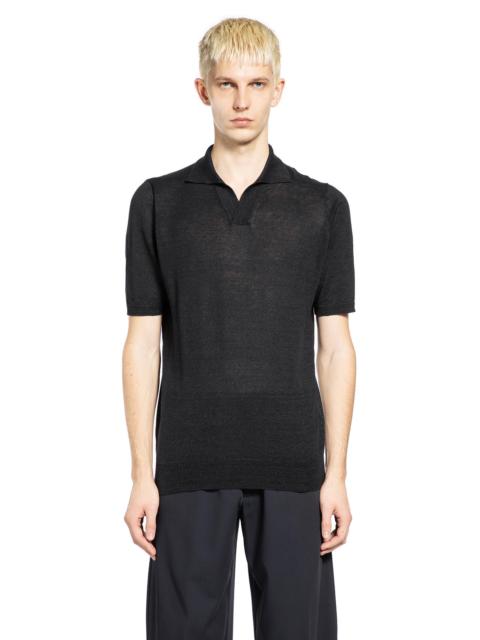 LARDINI Cotton Linen Knit Polo