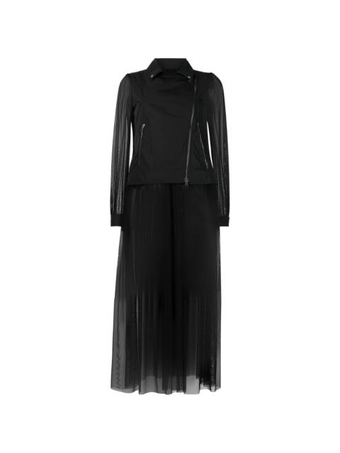 Herno semi-sheer biker-style coat