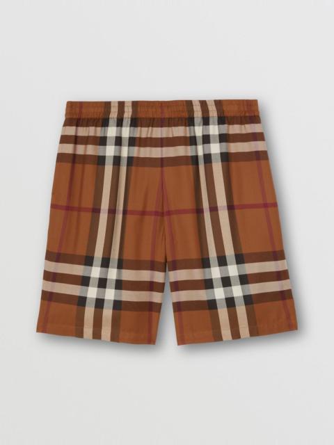 Burberry Check Viscose Shorts