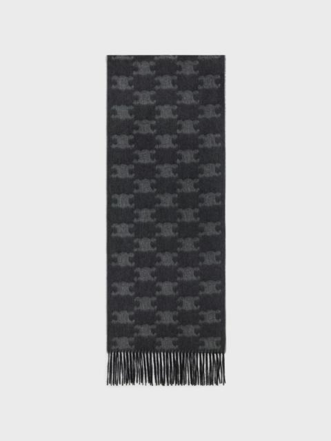fringed scarf in monogram cashmere