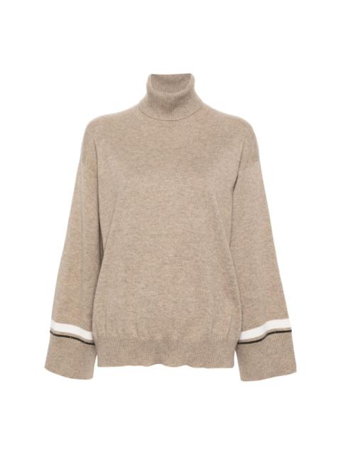 high-neck cashmere jumper