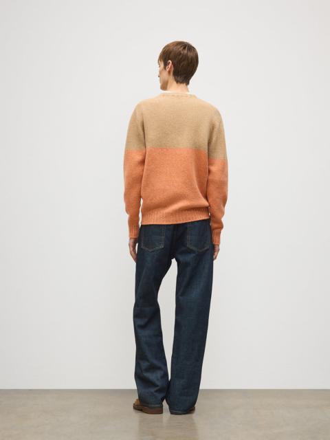 Johnstons of Elgin Ogilvie Colour Block Orange Lambswool Jumper