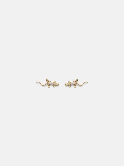 SYDNEY EVAN Lizard 14kt gold (585/1000) stud earrings with diamonds