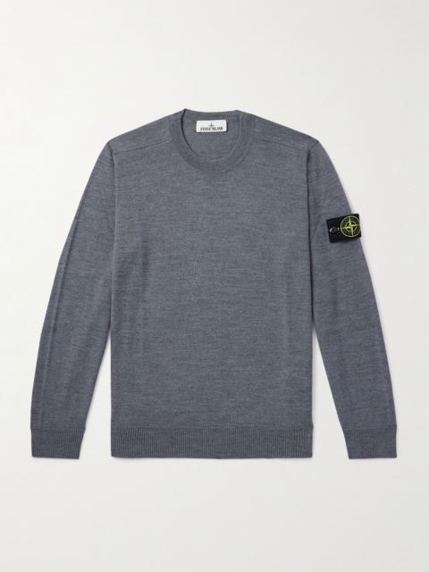 Stone Island Logo-Appliquéd Wool Sweater Gray