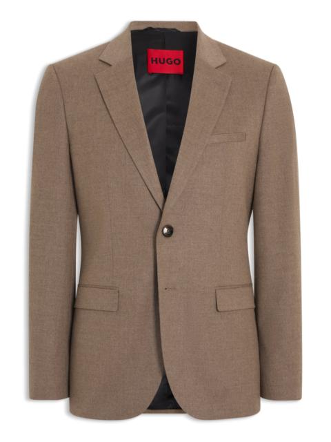 HUGO EXTRA-SLIM-FIT SUIT JACKET IN MELANGE FLANNEL