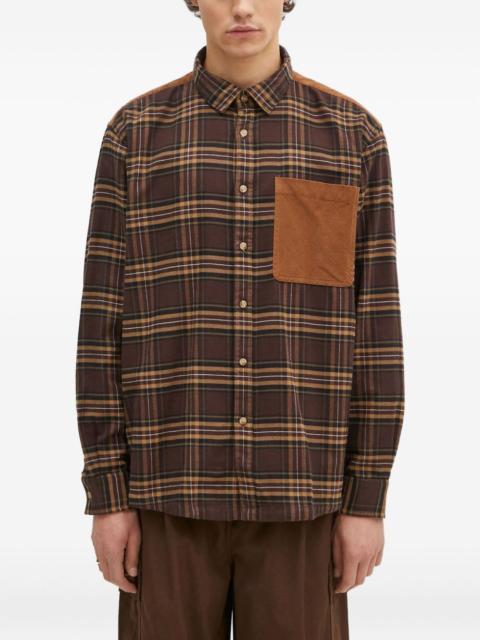 Barbour checked corduroy-panel shirt