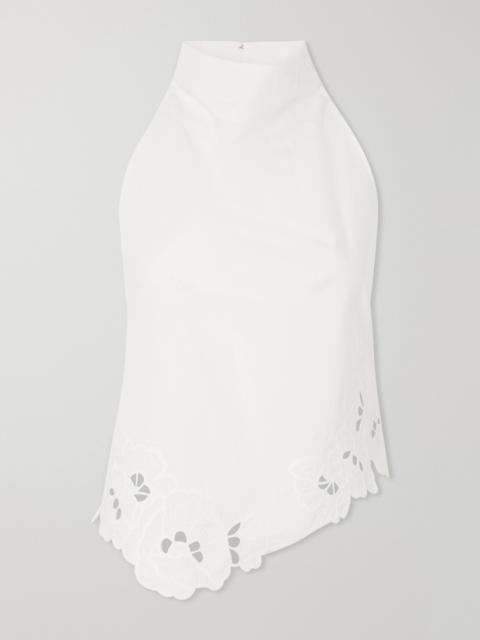 SIR. Klara Broderie Anglaise Cotton Turtleneck Top
