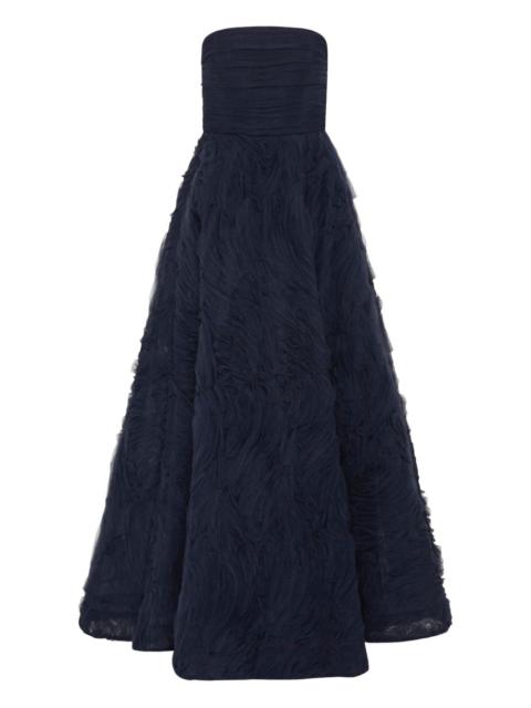 REBECCA VALLANCE Willow strapless ruffled gown