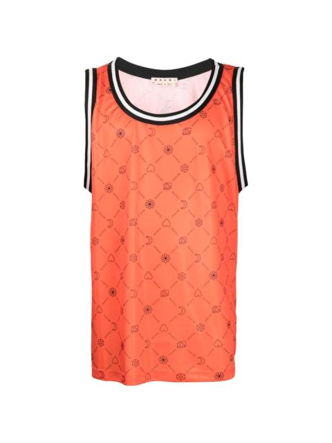 graphic-print vest top