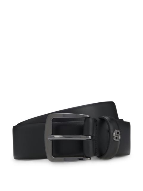 BOSS ITALIAN-LEATHER BELT WITH DOUBLE B MONOGRAM