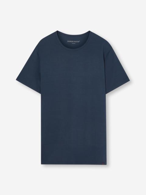 Derek Rose Men's T-Shirt Basel Micro Modal Stretch Navy