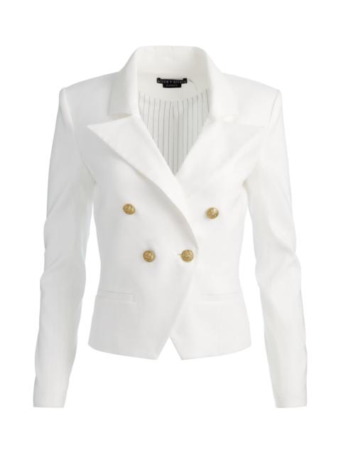 Alice + Olivia SABLE LINEN CROPPED BLAZER
