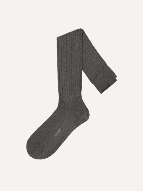 Drake's Charcoal Cotton Over-the-Calf Socks