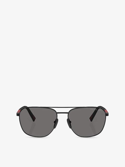 PS 54ZS Aviator-Frame Metal Sunglasses