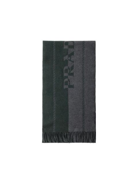 Prada wool jacquard-logo scarf