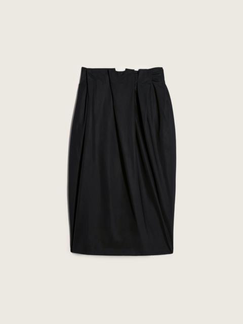 Pleated Waist Pencil Skirt
