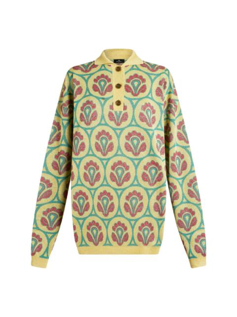 Etro floral-jacquard polo jumper