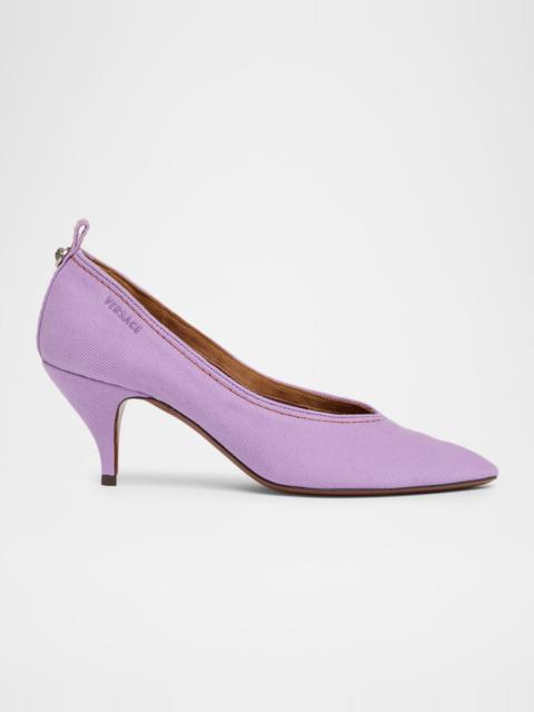VERSACE 65mm Canvas Pointed-Toe Pumps