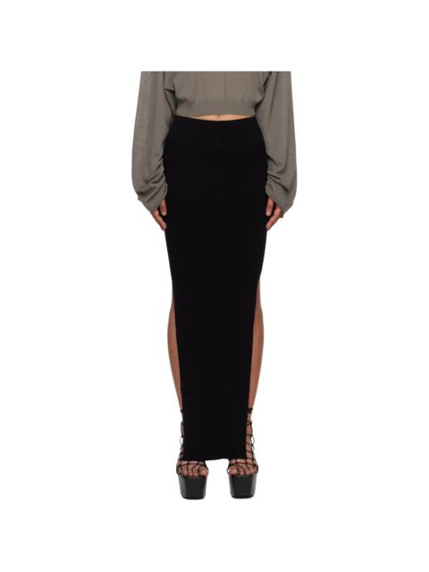 Rick Owens Black Concordians Sacriskirt Midi Skirt