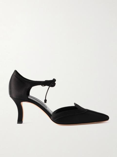 Manolo Blahnik Orata 70 satin pumps Black