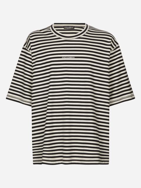 Dolce & Gabbana Striped short-sleeved T-shirt with logo