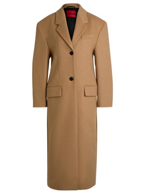HUGO OVERSIZE-FIT COAT WITH SIGNATURE LINING IN WOOL