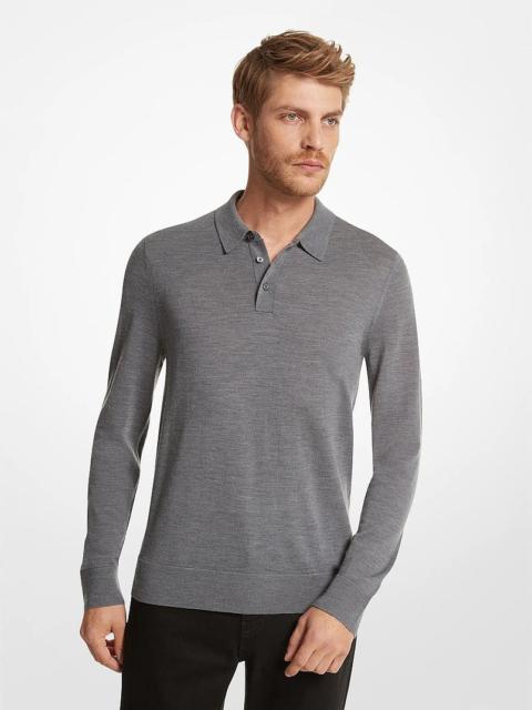 MICHAEL KORS Merino Wool Polo Sweater